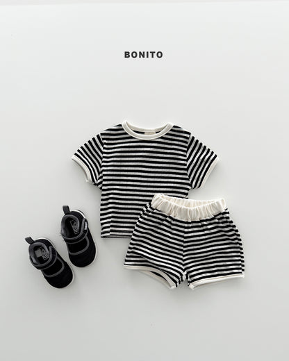 【期間限定 PRE-ODER】8.Bébé Eyelet Song Song Stripe Set