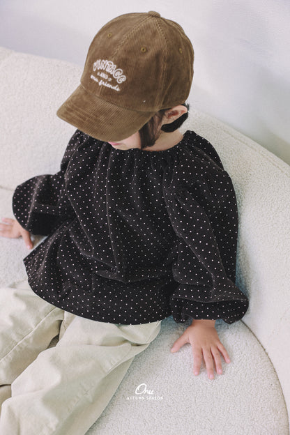 21. Dot Shirring Blouse
