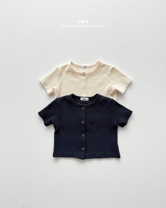 【PREORDER受付終了、ご希望はお問い合わせください。】28.Waffle short sleeve cardigan
