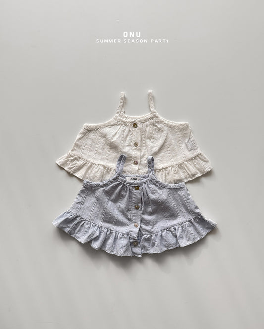 【PREORDER受付終了、ご希望はお問い合わせください。】26.Frill sleeveless blouse