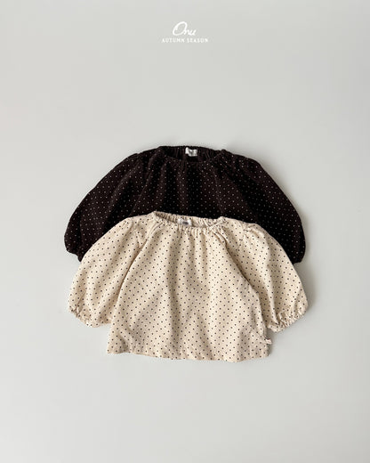 21. Dot Shirring Blouse