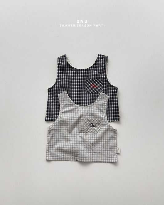 【PREORDER受付終了、ご希望はお問い合わせください。】44.Check sleeveless top