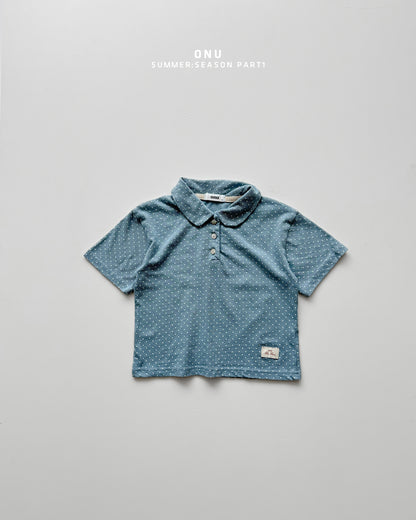 【PREORDER受付終了、ご希望はお問い合わせください。】33.Dot collar short sleeve tee