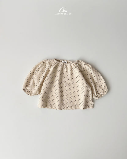 21. Dot Shirring Blouse