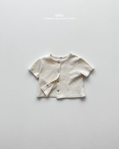 【PREORDER受付終了、ご希望はお問い合わせください。】28.Waffle short sleeve cardigan