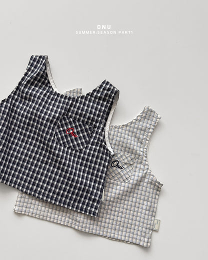 【PREORDER受付終了、ご希望はお問い合わせください。】44.Check sleeveless top