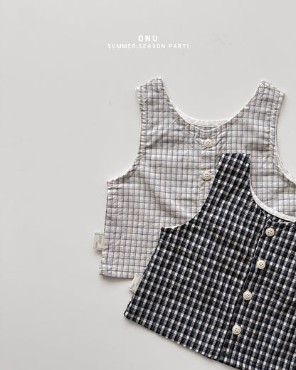 【PREORDER受付終了、ご希望はお問い合わせください。】44.Check sleeveless top