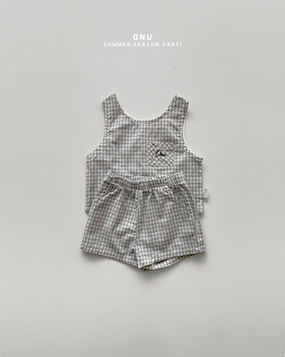【PREORDER受付終了、ご希望はお問い合わせください。】44.Check sleeveless top