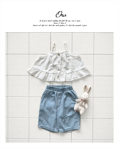 【PREORDER受付終了、ご希望はお問い合わせください。】26.Frill sleeveless blouse