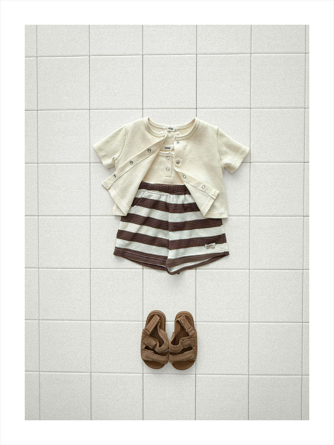 【PREORDER受付終了、ご希望はお問い合わせください。】28.Waffle short sleeve cardigan