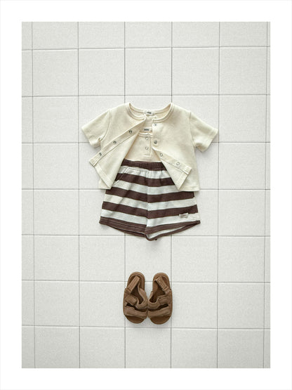 【PREORDER受付終了、ご希望はお問い合わせください。】28.Waffle short sleeve cardigan