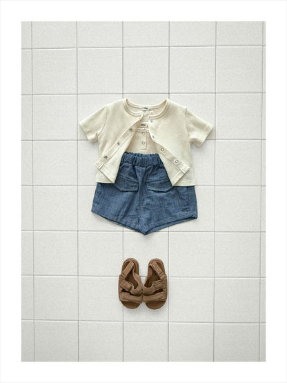 【PREORDER受付終了、ご希望はお問い合わせください。】28.Waffle short sleeve cardigan