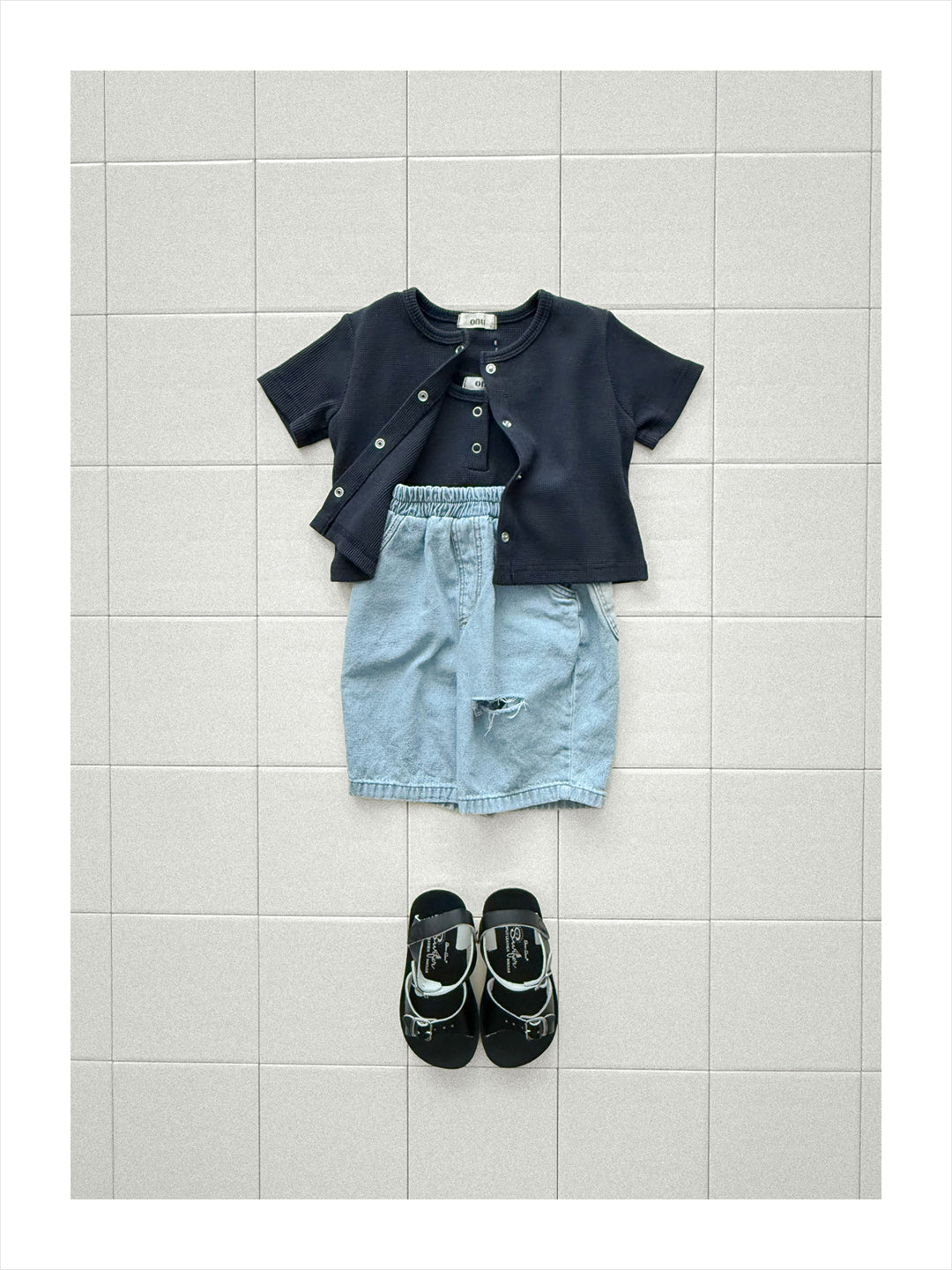 【PREORDER受付終了、ご希望はお問い合わせください。】28.Waffle short sleeve cardigan