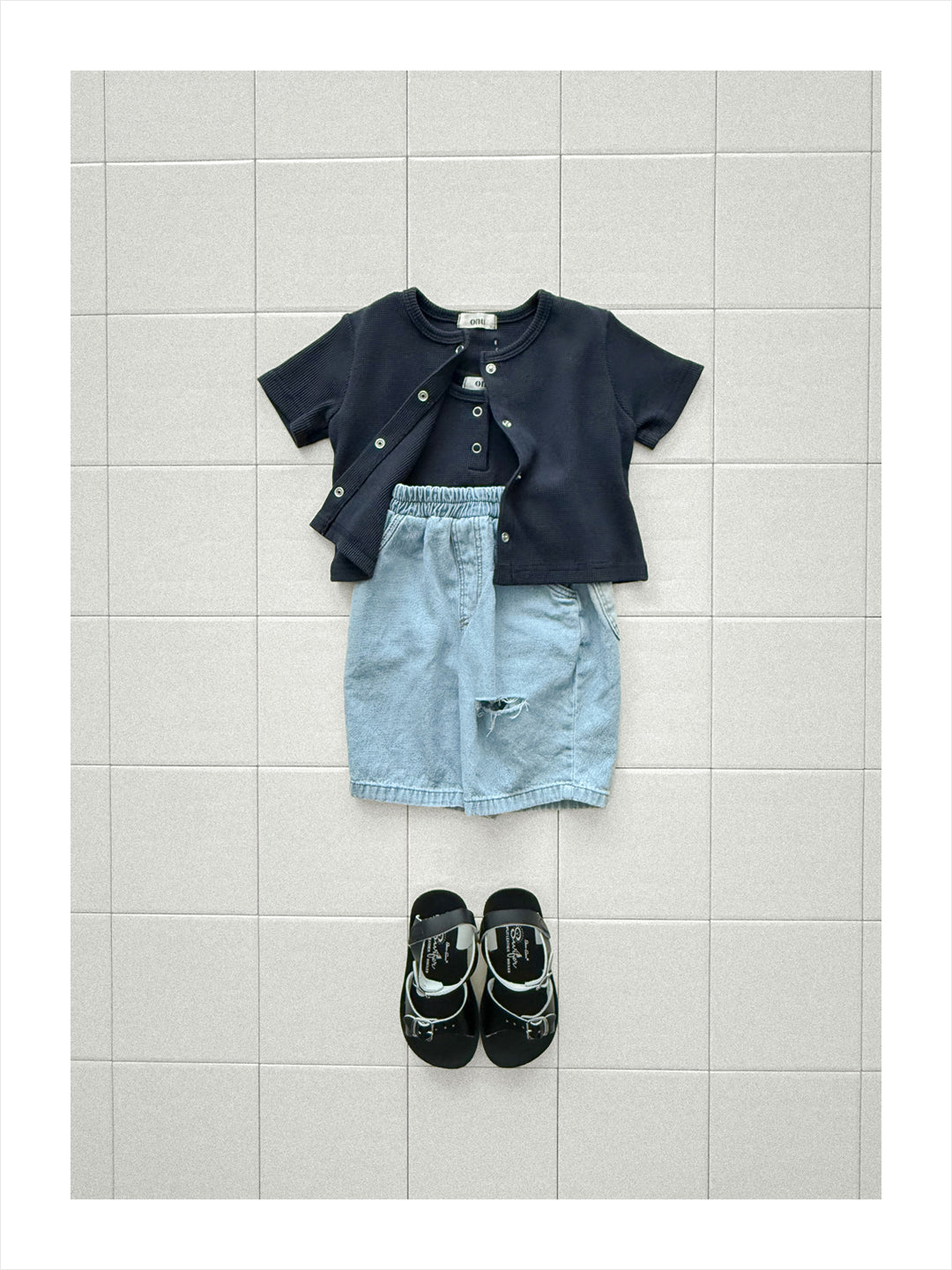 【PREORDER受付終了、ご希望はお問い合わせください。】28.Waffle short sleeve cardigan