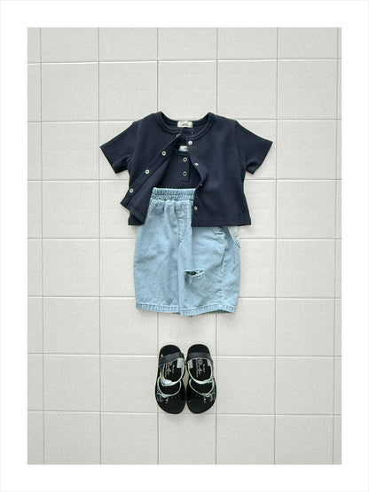 【PREORDER受付終了、ご希望はお問い合わせください。】28.Waffle short sleeve cardigan