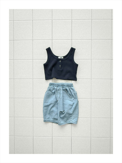【PREORDER受付終了、ご希望はお問い合わせください。】29.Mini waffle sleeveless top
