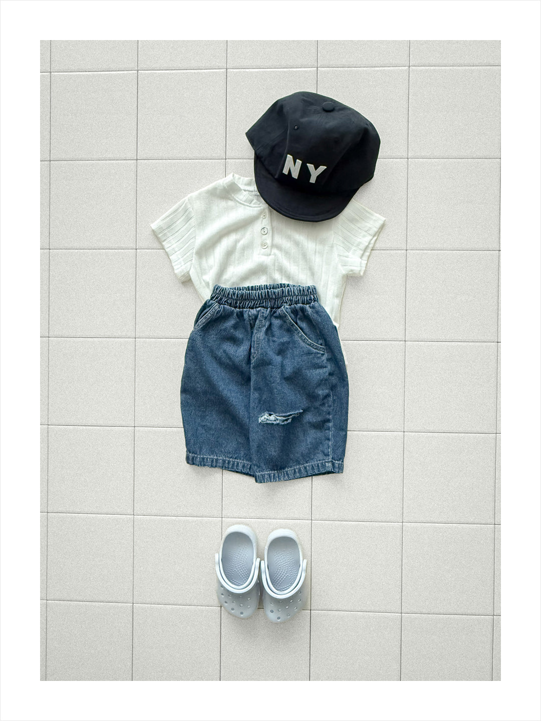 【PREORDER受付終了、ご希望はお問い合わせください。】41.Ribbed button tee