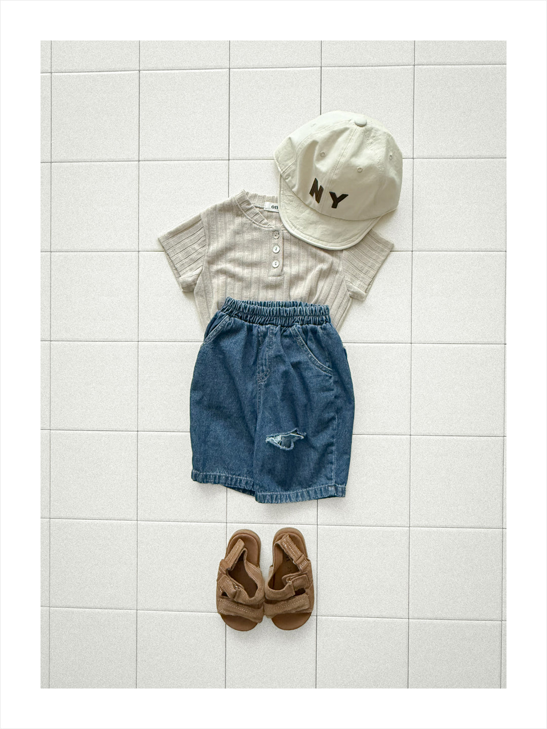 【PREORDER受付終了、ご希望はお問い合わせください。】41.Ribbed button tee