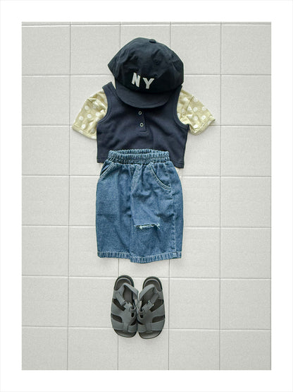 【PREORDER受付終了、ご希望はお問い合わせください。】29.Mini waffle sleeveless top