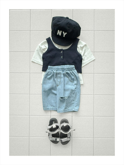 【PREORDER受付終了、ご希望はお問い合わせください。】29.Mini waffle sleeveless top