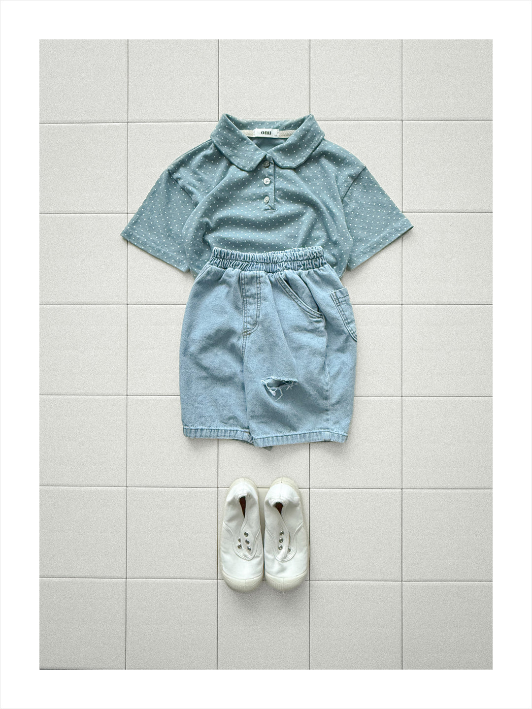 【PREORDER受付終了、ご希望はお問い合わせください。】33.Dot collar short sleeve tee