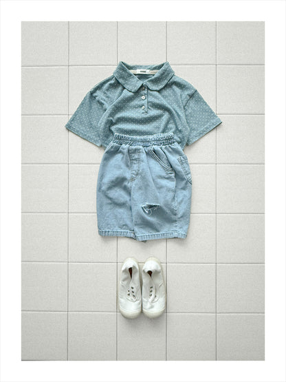 【PREORDER受付終了、ご希望はお問い合わせください。】33.Dot collar short sleeve tee