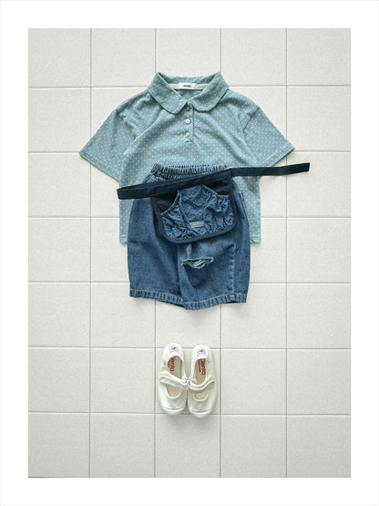 【PREORDER受付終了、ご希望はお問い合わせください。】33.Dot collar short sleeve tee