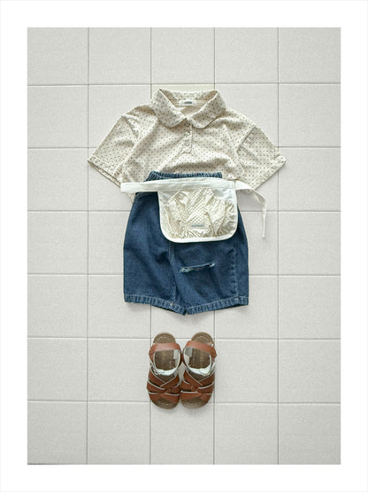 【PREORDER受付終了、ご希望はお問い合わせください。】33.Dot collar short sleeve tee