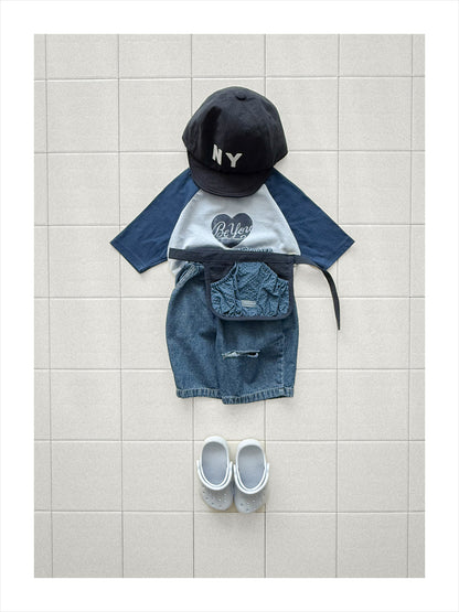【PREORDER受付終了、ご希望はお問い合わせください。】06.Heart 3/4 sleeve tee
