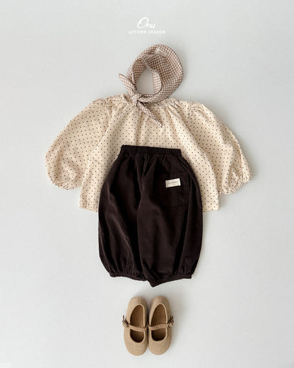 21. Dot Shirring Blouse
