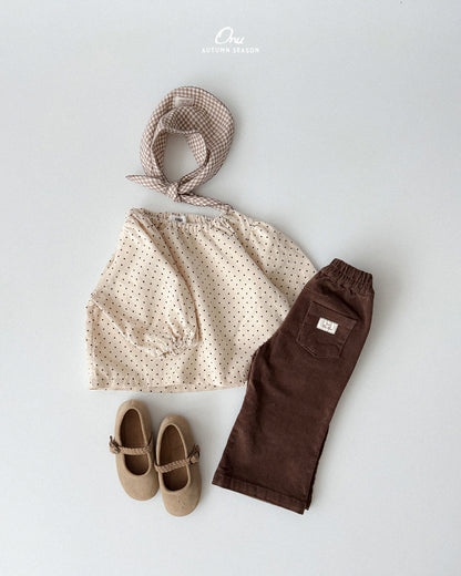21. Dot Shirring Blouse