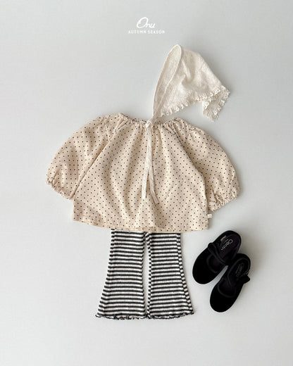 21. Dot Shirring Blouse