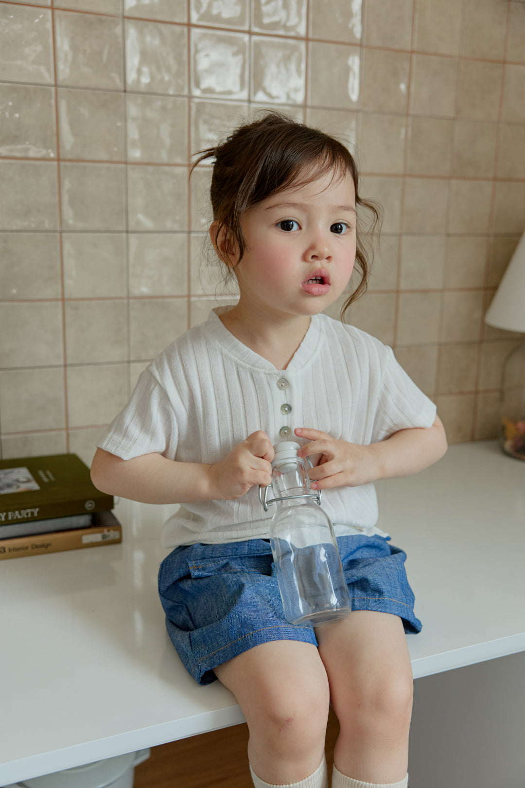 【PREORDER受付終了、ご希望はお問い合わせください。】41.Ribbed button tee