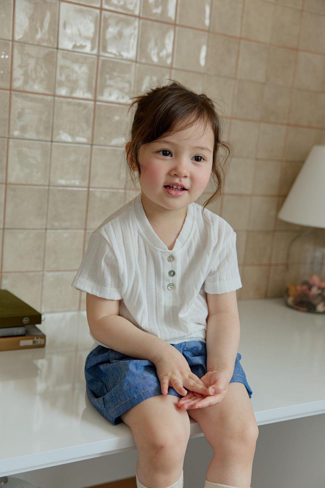 【PREORDER受付終了、ご希望はお問い合わせください。】41.Ribbed button tee