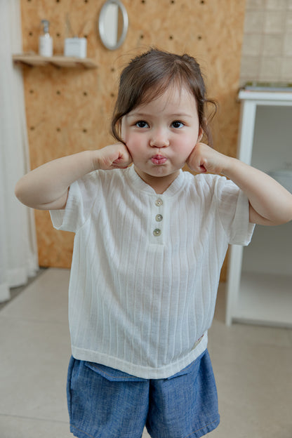 【PREORDER受付終了、ご希望はお問い合わせください。】41.Ribbed button tee