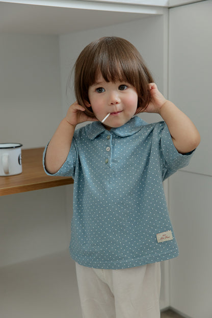 【PREORDER受付終了、ご希望はお問い合わせください。】33.Dot collar short sleeve tee