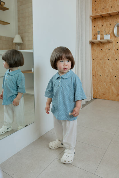 【PREORDER受付終了、ご希望はお問い合わせください。】33.Dot collar short sleeve tee