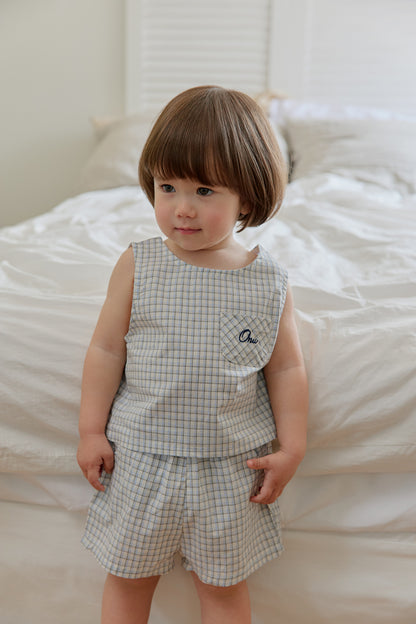 【PREORDER受付終了、ご希望はお問い合わせください。】44.Check sleeveless top