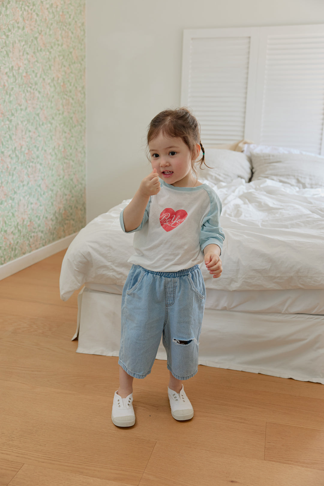 【PREORDER受付終了、ご希望はお問い合わせください。】06.Heart 3/4 sleeve tee