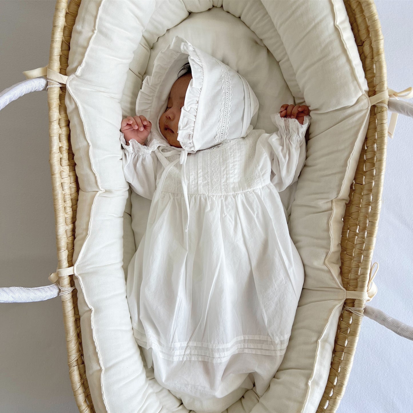 ｟送料無料｠退院着から1歳頃まで / petit baby dress + bonnet
