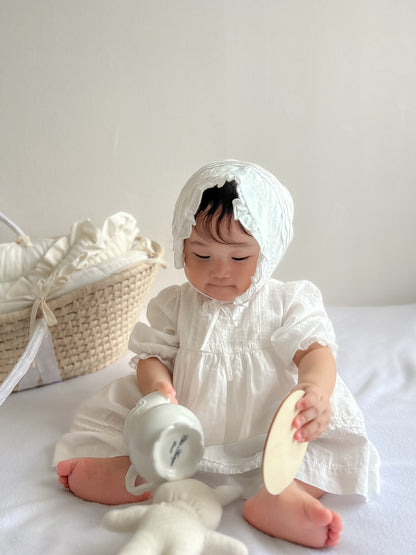 ｟送料無料｠退院着から1歳頃まで / petit baby dress + bonnet