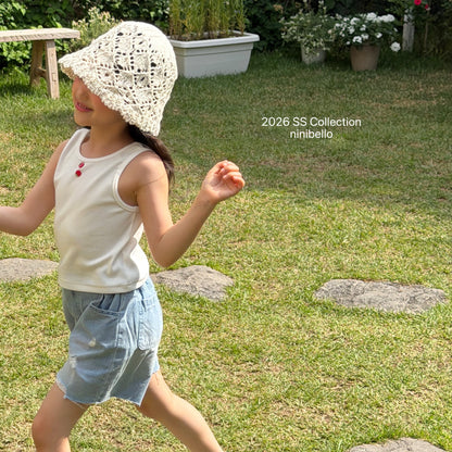 【PRE-ODER 10%OFF 〆6.30(火)】8.Tomato Button Sleeveless Tee