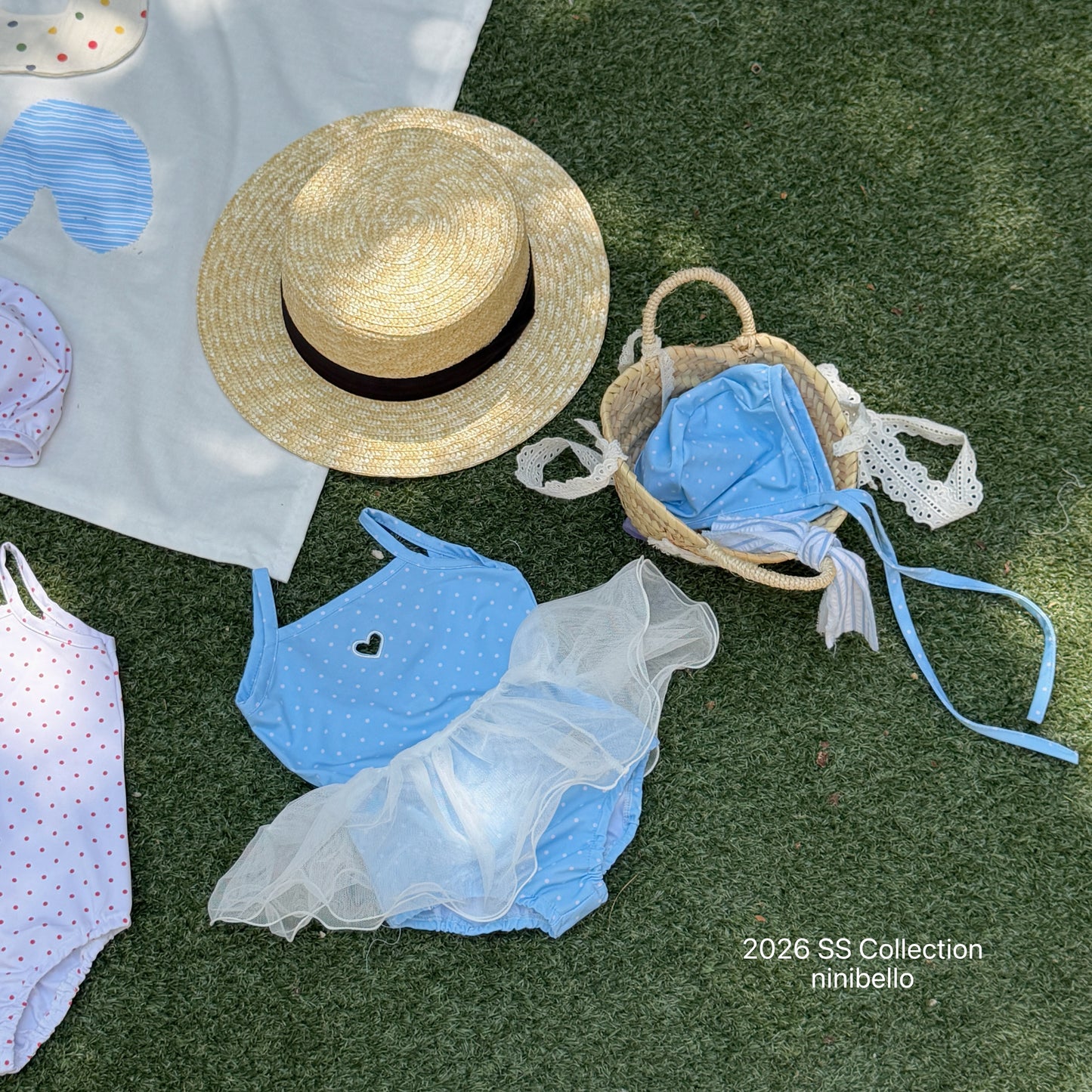 【PRE-ODER 10%OFF 〆6.30(火)】20.ACC) Candy Dot Swimwear (Bonnet Set)