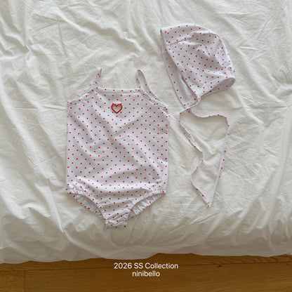 【PRE-ODER 10%OFF 〆6.30(火)】20.ACC) Candy Dot Swimwear (Bonnet Set)