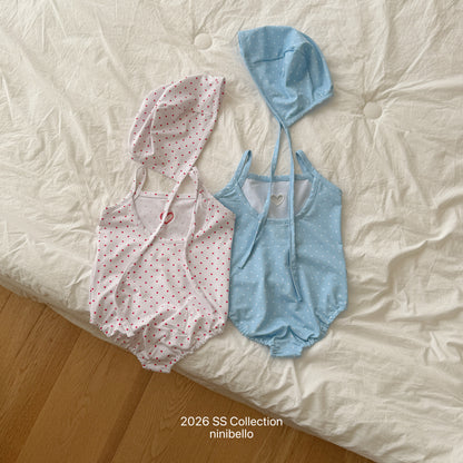 【PRE-ODER 10%OFF 〆6.30(火)】20.ACC) Candy Dot Swimwear (Bonnet Set)
