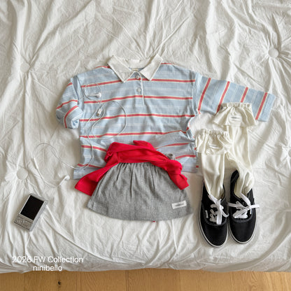 18.Milky Striped Polo Shirt