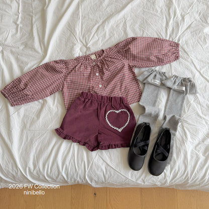 29.Heart Corduroy Frill Pants