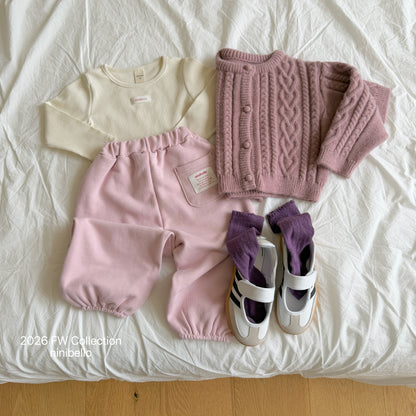 49.Mauve Knit Cardigan