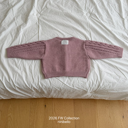 49.Mauve Knit Cardigan