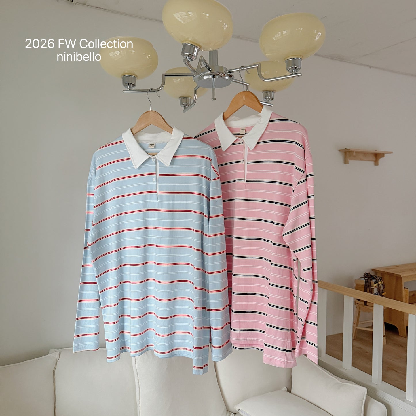 18-2.Milky Striped Polo Shirt (Adult)
